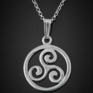 Small Circular Sun Disc Pendant - Silver