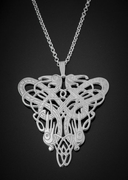 Tri-Dragon Pendant Silver - (Medium)